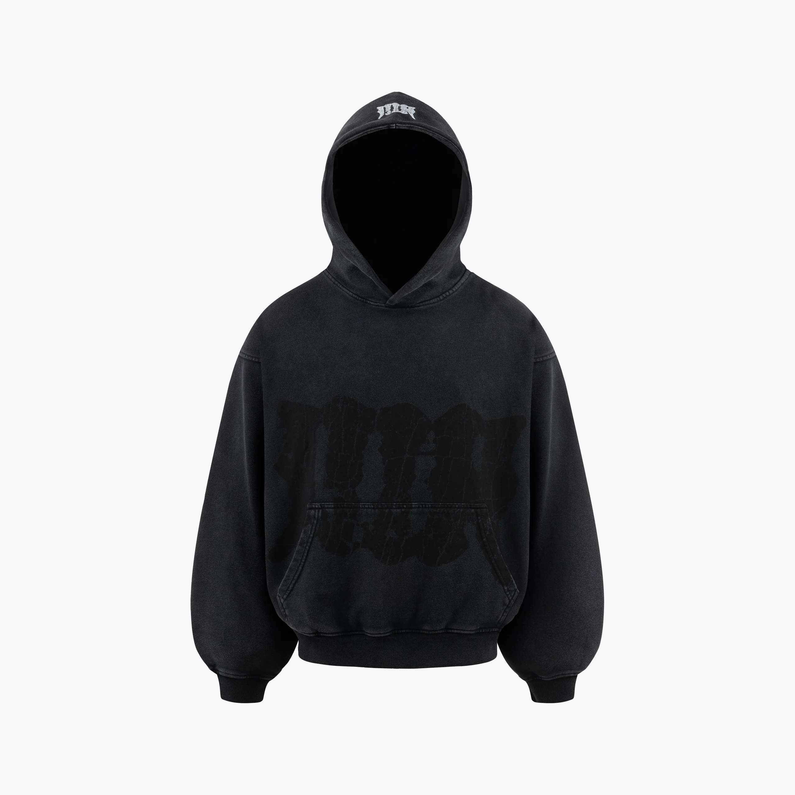 Black Washed Giant MA Boxy Hoodie